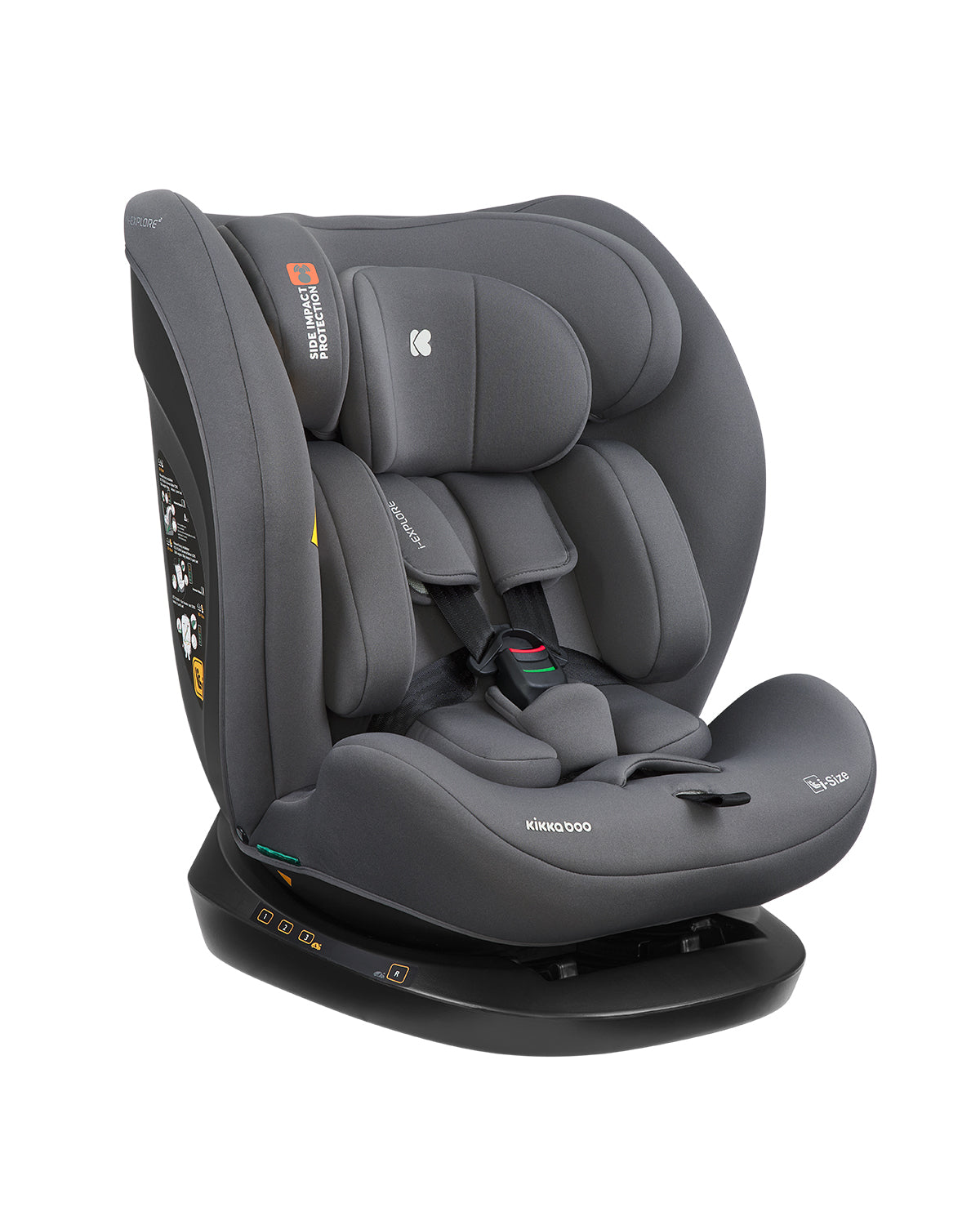 Kikkaboo Car seat 40-150 cm i-Explore 2 i-SIZE Black / Grey