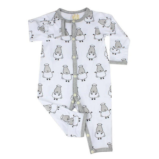 Baa Baa Sheepz Romper Snap Big Sheepz White / Romper Anak Impor