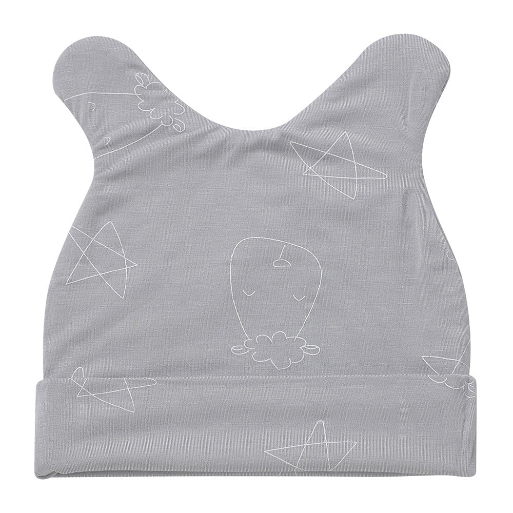 Baabaasheepz Cap Bib Booties Cute Big Star & Head Grey