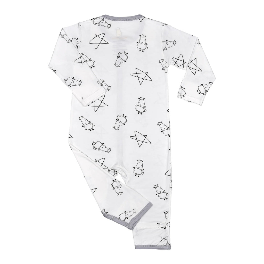 Baabaasheepz Romper Cute Big Star & Sheepz White / Romper Kancing Anak - NB