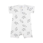 Baabaasheepz Romper Short Sleeve Cute Big Star & Sheepz White - 0-6 BULAN