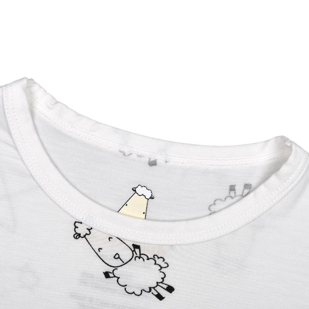 Baabaasheepz Tiered Dress Cute Big Star & Sheepz White / Dress Anak - 3-4 tahun