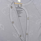 Baabaasheepz Romper Zip Cute Big Star & Head Grey / Romper Resleting - 0-6 BULAN
