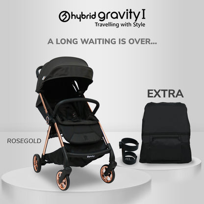 Hybrid Premium Gravity II Rose Gold Chassic (Free Bag Stroller + Cup Holder) / Stroller Anak