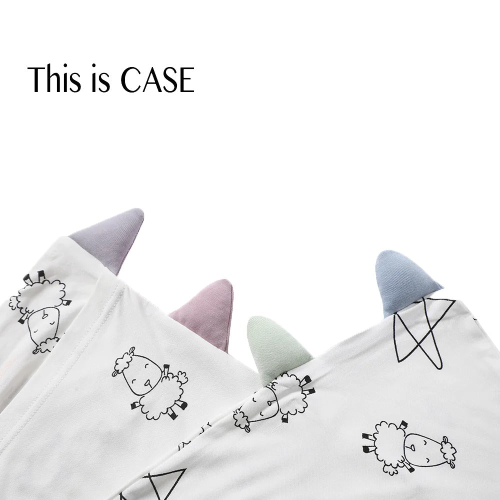 Baabaasheepz Buddy Case Cute Big Star & Sheepz White / Sarung Bantal - SMALL 13X30CM