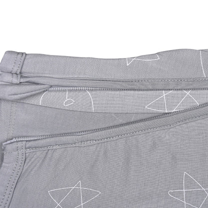 Baabaasheepz Romper Zip Cute Big Star & Head Grey / Romper Resleting - 0-6 BULAN