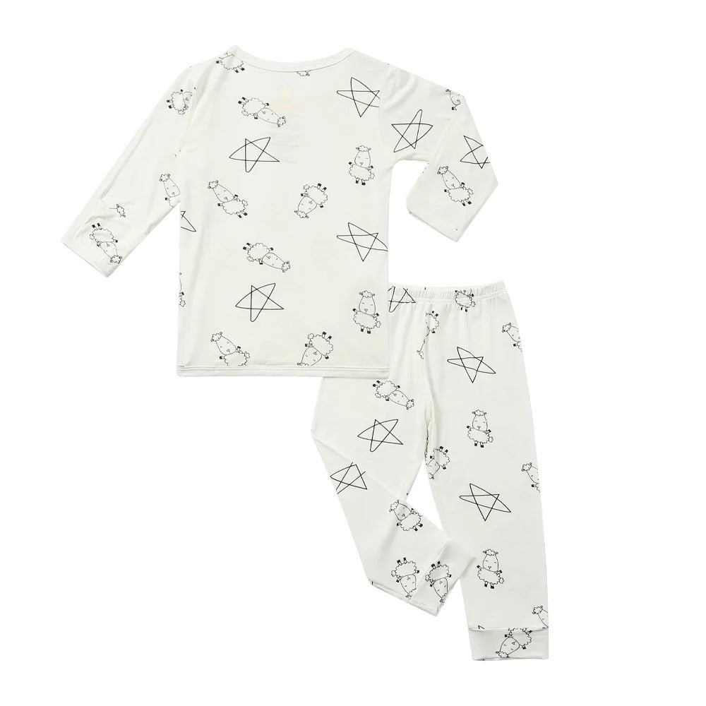 Baabaasheepz Pyjamas Set Cute Big Star & Sheepz White / Piyama Anak