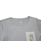Baabaasheepz Pyjamas Set Short Sleeve Cute Big Star & Head Grey - 0-6BULAN