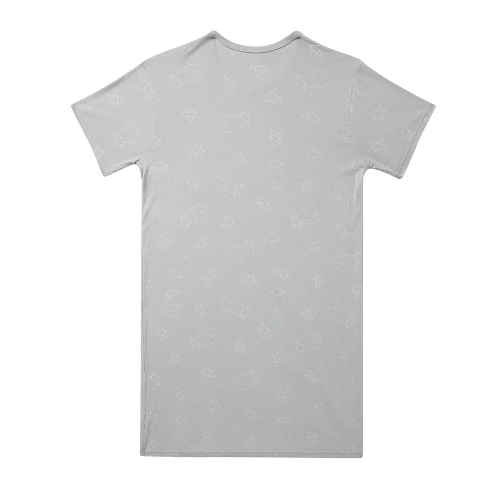 Baabaasheepz Women Dress Cute Big Star & Head Grey / Dress Dewasa