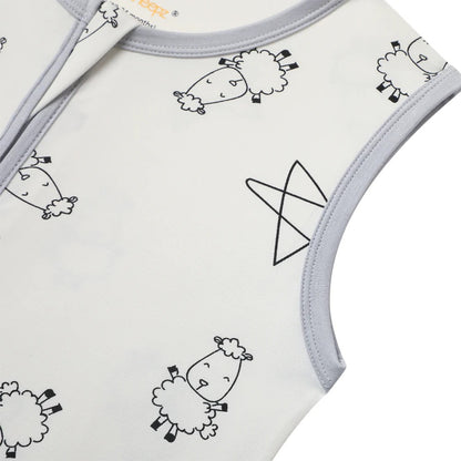 Baabaasheepz Wearable Blanket Zip Cute Big Star & Sheepz White - 0-6 BULAN