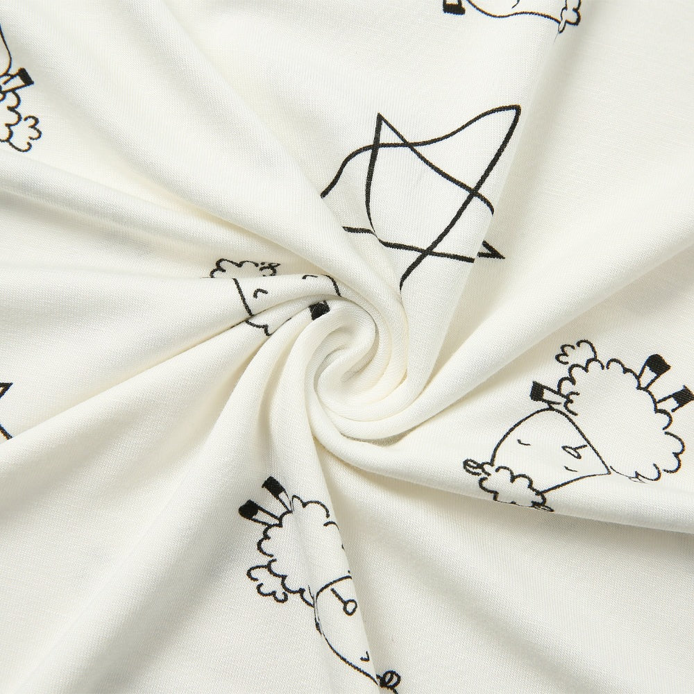 Baabaasheepz Pyjamas Set Cute Big Star & Sheepz White / Piyama Anak