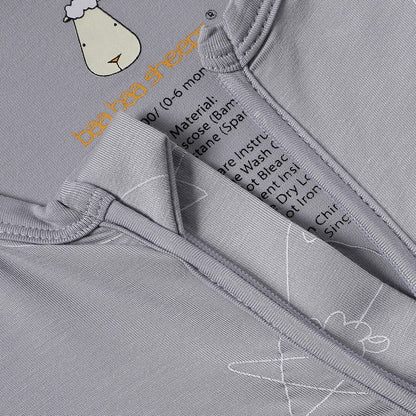 Baabaasheepz Romper Zip Cute Big Star & Head Grey / Romper Resleting - 0-6 BULAN