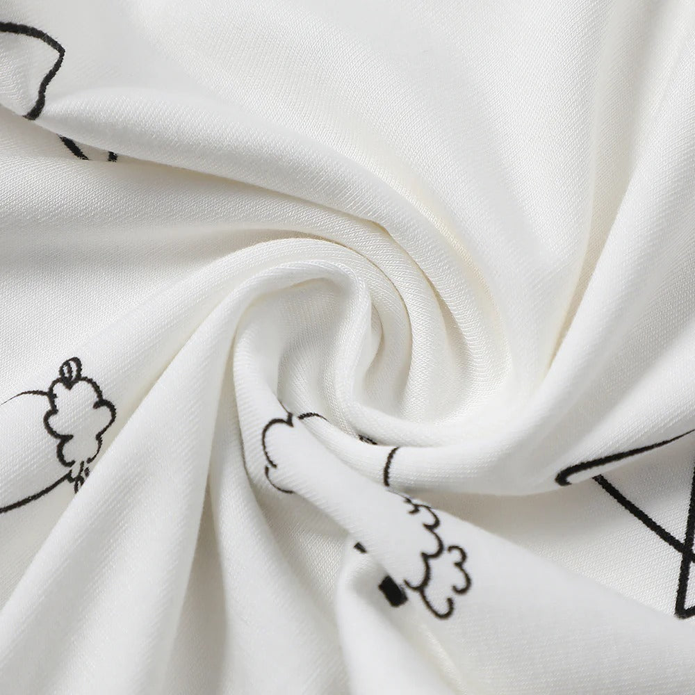 Baabaasheepz Buddy Case Cute Big Star & Sheepz White / Sarung Bantal - SMALL 13X30CM