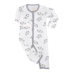 Baabaasheepz Romper Cute Big Star & Sheepz White / Romper Kancing Anak - NB