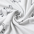 Baabaasheepz Double Layer Blanket Cute Big Star & Sheepz White