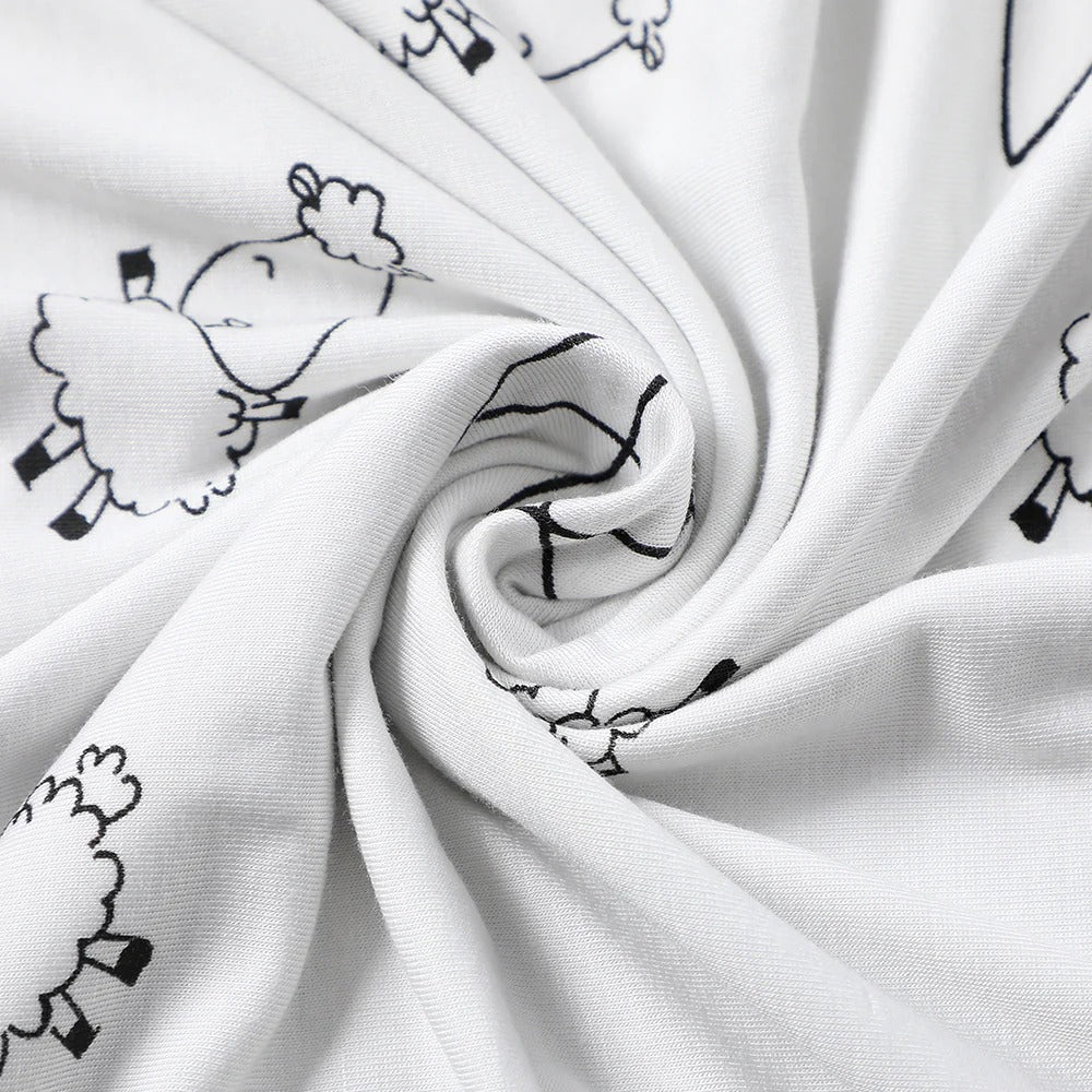 Baabaasheepz Double Layer Blanket Cute Big Star & Sheepz White
