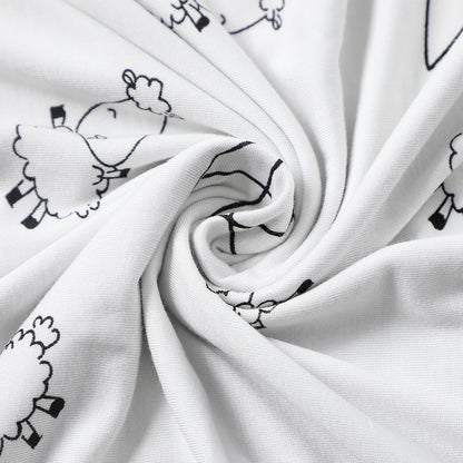 Baabaasheepz Double Layer Blanket Cute Big Star & Sheepz White
