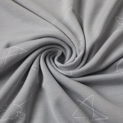 Baabaasheepz Tiered Dress Cute Big Star & Head Grey / Dress Anak - 3-4 tahun