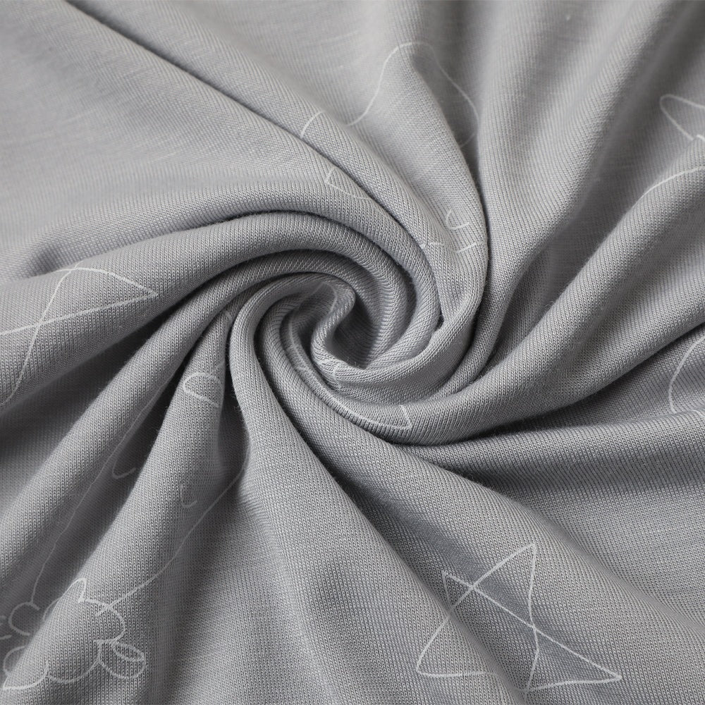 Baabaasheepz Pyjamas Set Cute Big Star & Head Grey Adult / Piyama Set Dewasa