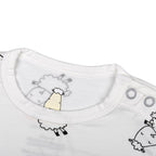 Baabaasheepz Romper Short Sleeve Cute Big Star & Sheepz White - 0-6 BULAN