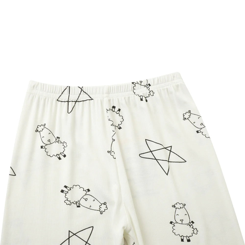 Baabaasheepz Pyjamas Set Cute Big Star & Sheepz White / Piyama Anak