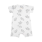 Baabaasheepz Romper Short Sleeve Cute Big Star & Sheepz White - 0-6 BULAN