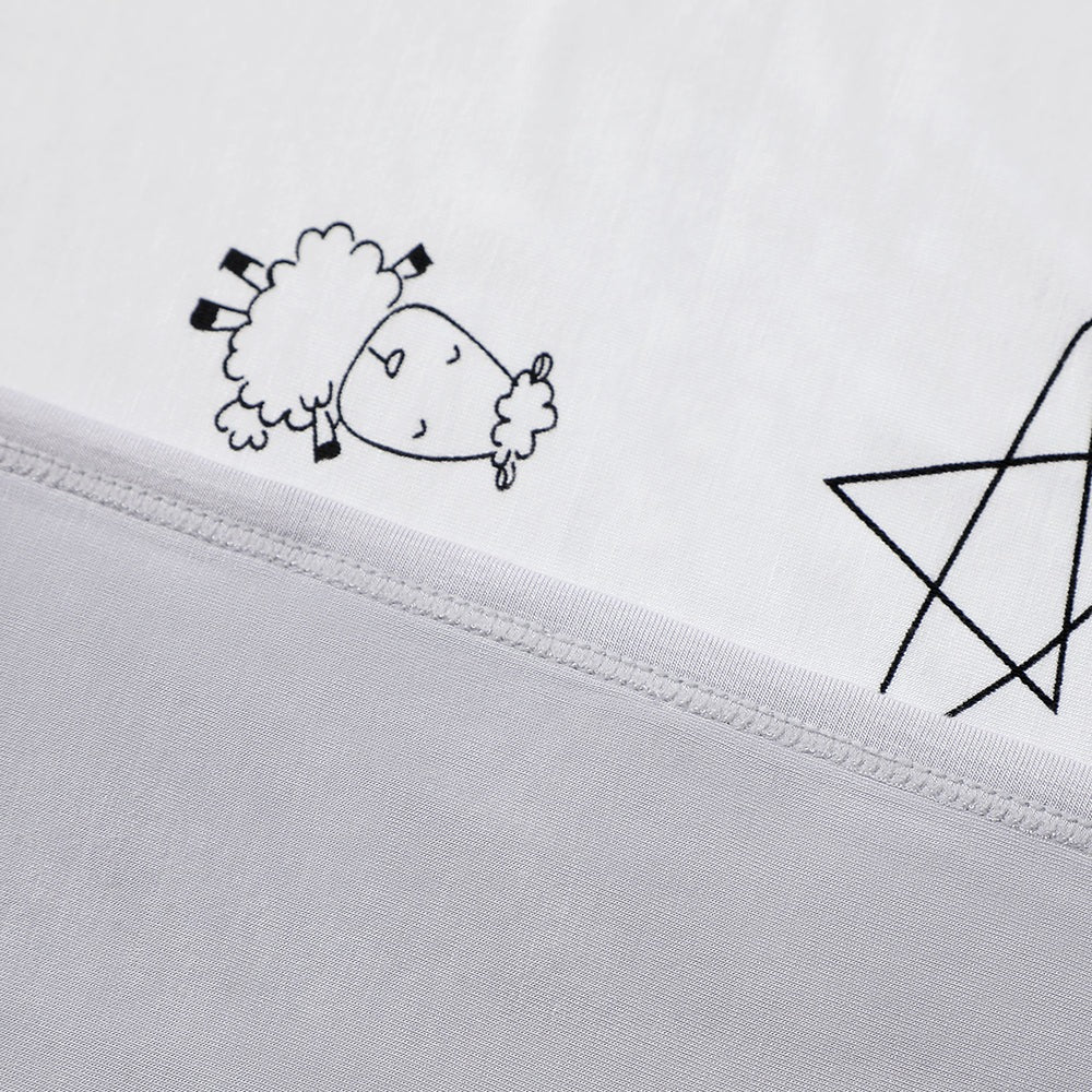 Baabaasheepz Double Layer Blanket Cute Big Star & Sheepz White