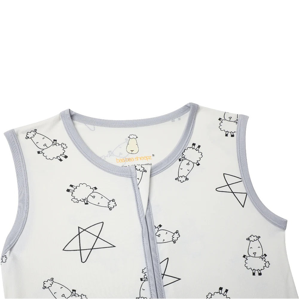 Baabaasheepz Wearable Blanket Zip Cute Big Star & Sheepz White - 0-6 BULAN