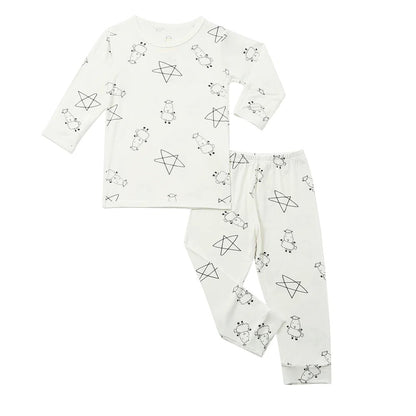 Baabaasheepz Pyjamas Set Cute Big Star & Sheepz White / Piyama Anak