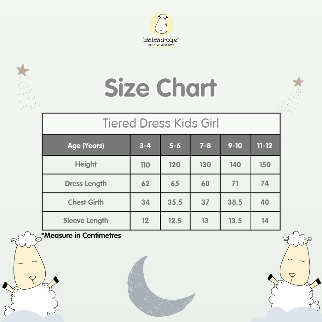 Baabaasheepz Tiered Dress Goodnight Baa Baa White