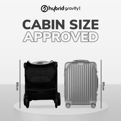 Hybrid Premium Gravity I City Grey Black Chassic (Free Bag Stroller + Cup Holder + ) / Stroller Anak