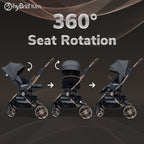 Hybrid Stroller Turn Slate Grey Black Bronze Brown Anodized Chassis (Include Raincover + Cup Holder + Front Armrest)