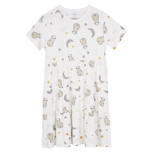 Baabaasheepz  Women Dress Goodnight Baa Baa White