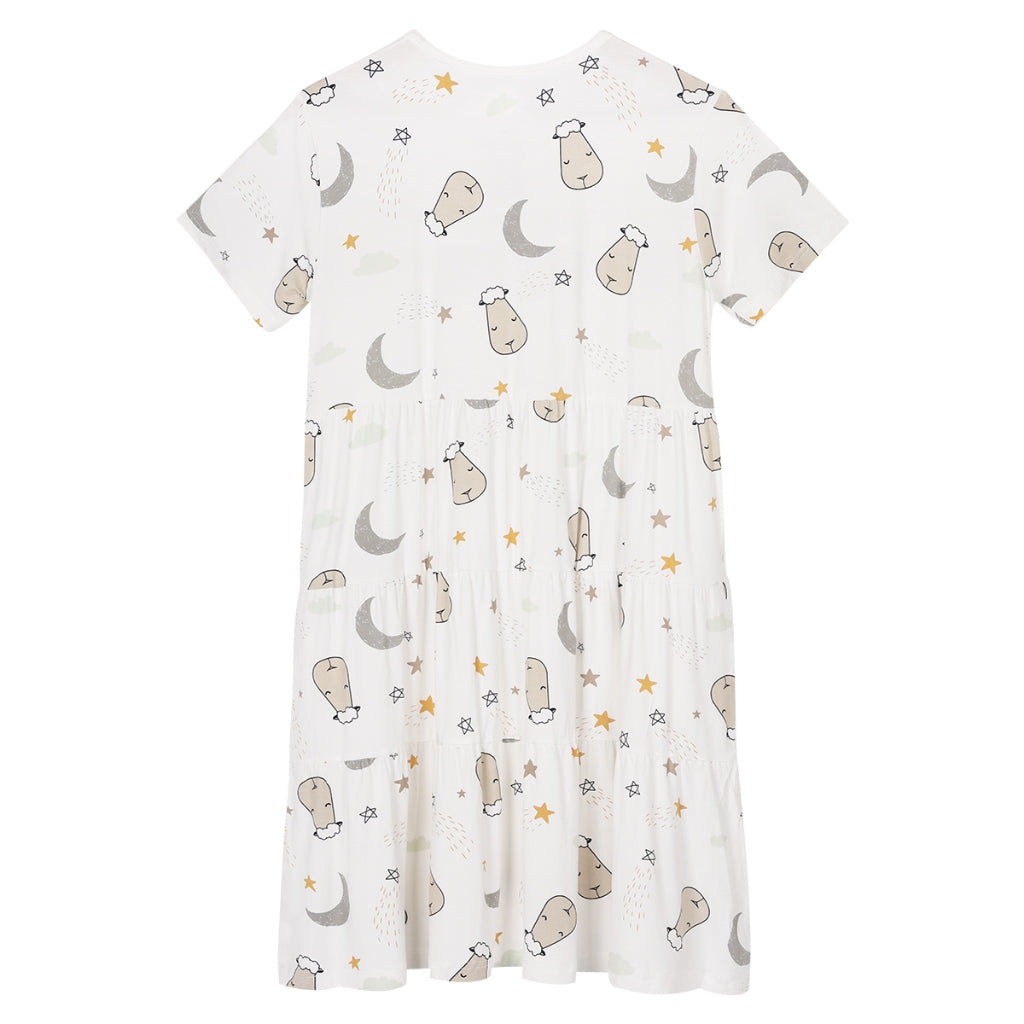 Baabaasheepz  Women Dress Goodnight Baa Baa White