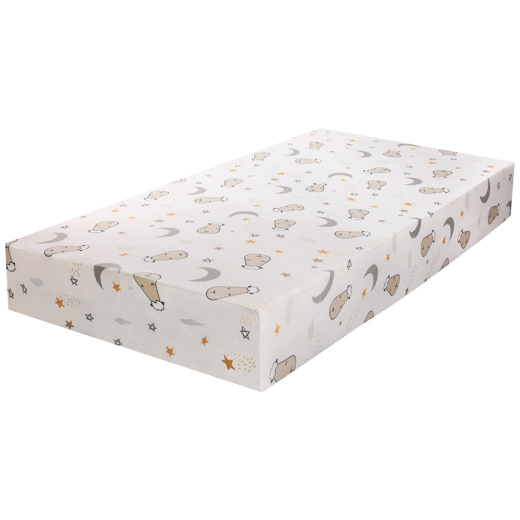 Baabaasheepz Mattress Sheet Goodnight Baa Baa White (60 x 120 cm / 70 x 140 cm)