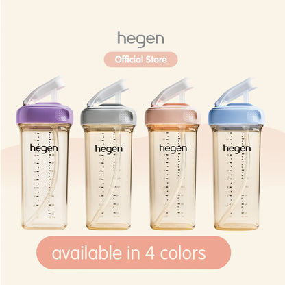 Hegen PCTO™ 330ml/11oz Straw Cup PPSU (Blue/Pink/Grey/Purple) available in 4 colours / Hegen Botol Minum Sedotan