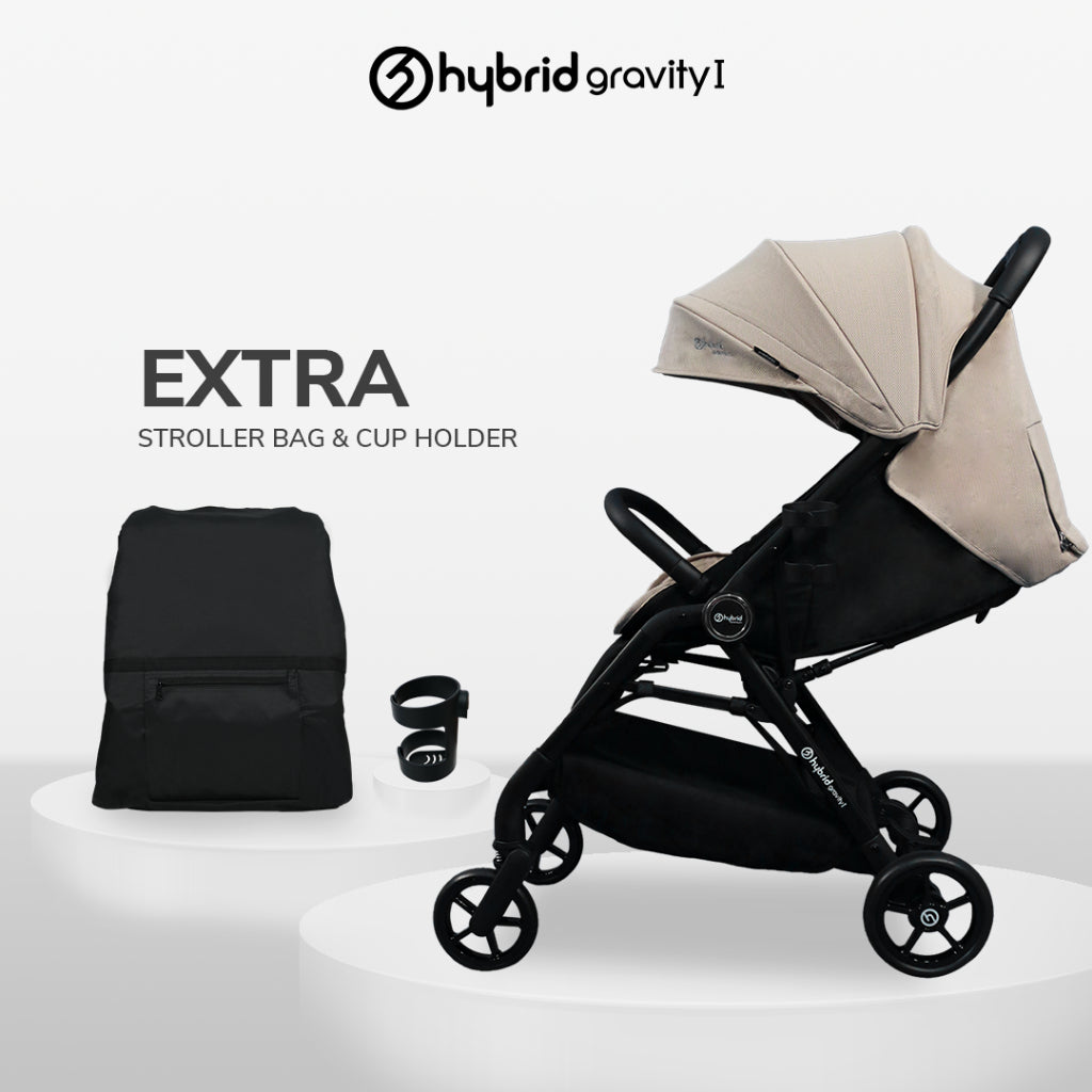 Hybrid Premium Gravity I Sand Breeze Black Chassic (Free Bag Stroller + Cup Holder) / Stroller Anak