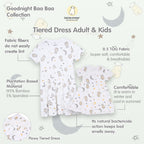 Baabaasheepz Tiered Dress Goodnight Baa Baa White