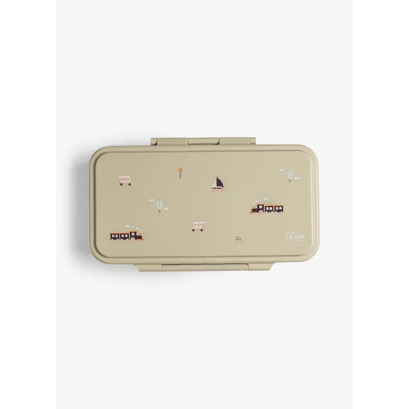 Citron Rectangle Lunchbox - Vehicles