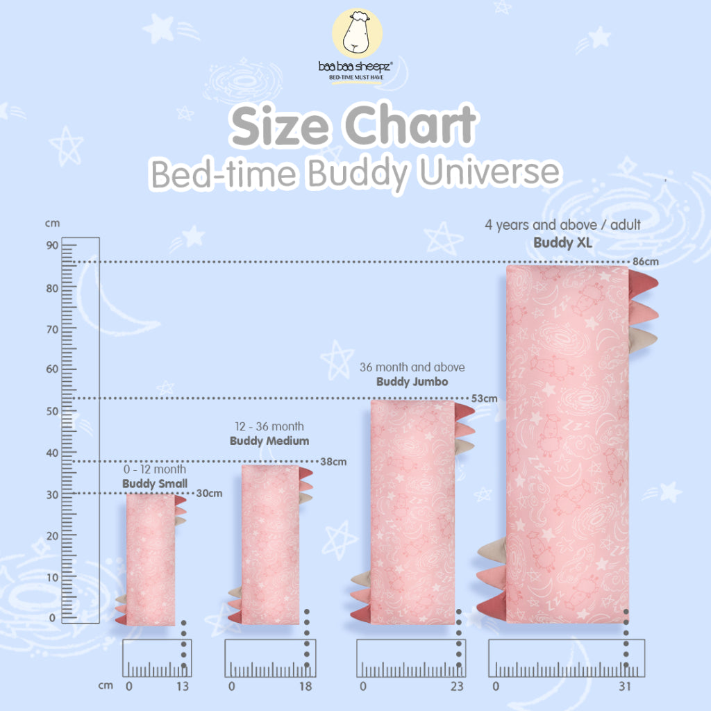 Baabaasheepz Buddy Case Baa Baa in the Universe S/M/L/XL / Sarung Bantal Anak