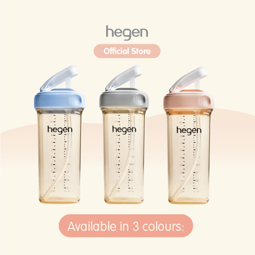 Hegen PCTO™ 330ml/11oz Straw Cup PPSU (Blue/Pink/Grey/Purple) available in 4 colours / Hegen Botol Minum Sedotan