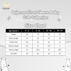Baabaasheepz Pyjamas Set Short Sleeve Cute Big Star & Head Grey - 0-6BULAN