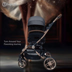 Hybrid Stroller Turn Slate Grey Black Bronze Brown Anodized Chassis (Include Raincover + Cup Holder + Front Armrest)