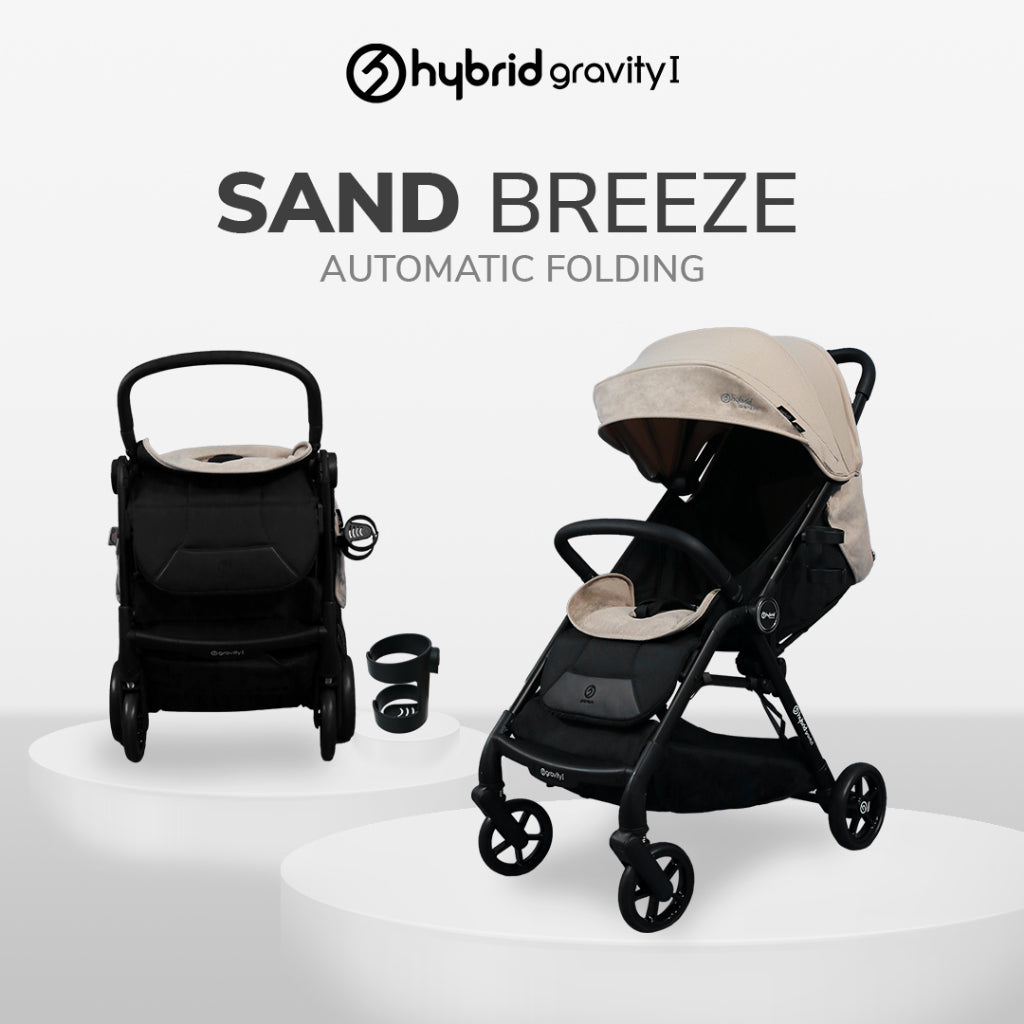 Hybrid Premium Gravity I Sand Breeze Black Chassic (Free Bag Stroller + Cup Holder) / Stroller Anak