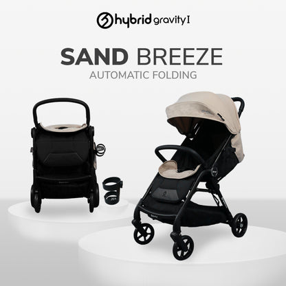 Hybrid Premium Gravity I Sand Breeze Black Chassic (Free Bag Stroller + Cup Holder) / Stroller Anak