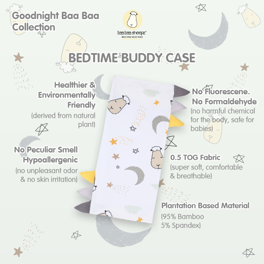 Baabaasheepz Bed-Time Buddy Case Goodnight Baa Baa White with Color tag