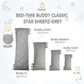 Baabaasheepz Bedtime Buddy Big Star & Sheepz Grey with Stripe, Polka Dot & Checkers tag Grey (S/M/L/XL)