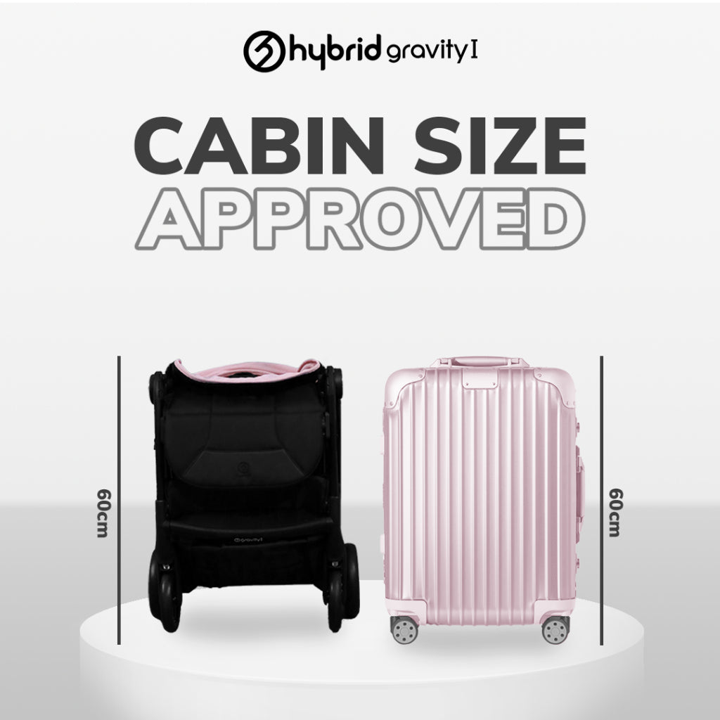 Hybrid Premium Gravity I Pink Blossom Black Chassic (Free Bag Stroller + Cup Holder ) / Stroller Anak