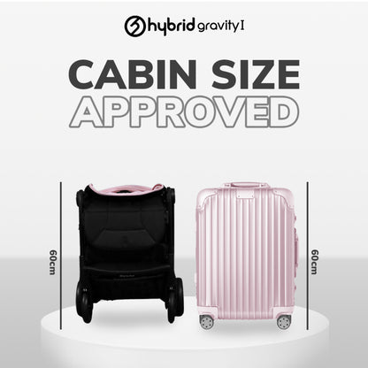 Hybrid Premium Gravity I Pink Blossom Black Chassic (Free Bag Stroller + Cup Holder ) / Stroller Anak