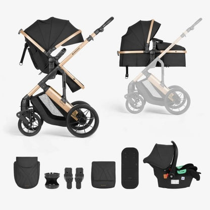 Kikkaboo Darling Black Stroller 3in1 with transf. seat